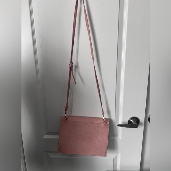 JustFab | Rose Pink Crossbody Bag With Tassels - Picture 4 of 6